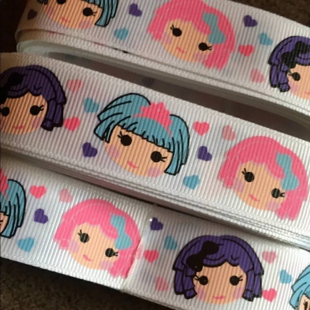 5/$24 grosgrain Ribbon 7/8” NEW 5 yards doll faces